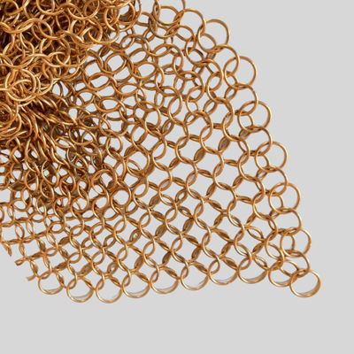 Good price Copper Fireplace Screen Chainmail Ring Mesh With Brass Wire Or Copper Wire online