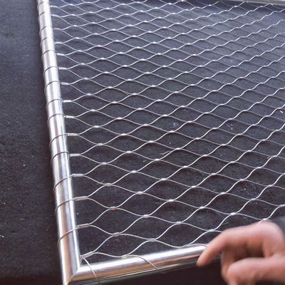 Ferrule 2'' X 2'' Frame Wire Rope Mesh Stainless Steel For Safety Barries