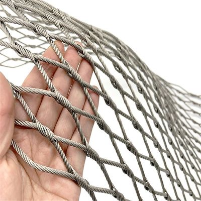 7 × 7 Knotted Type Stainless Steel Cable Mesh Fence For Balustrade Infill System